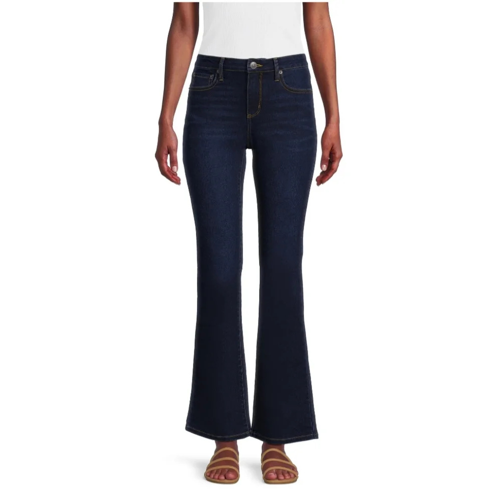 No Boundaries Juniors Size 17 Mid Rise Bootcut Jeans Dark Wash NWT